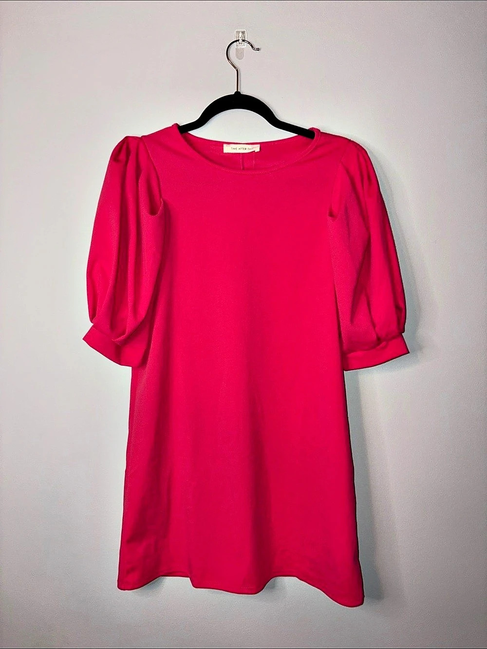 Time After Time Pink Puff Sleeve Mini Dress Size Small